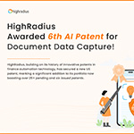 HighRadius Autonomous Finance Software Awarded 6th AI Patent - For Document Data Capture