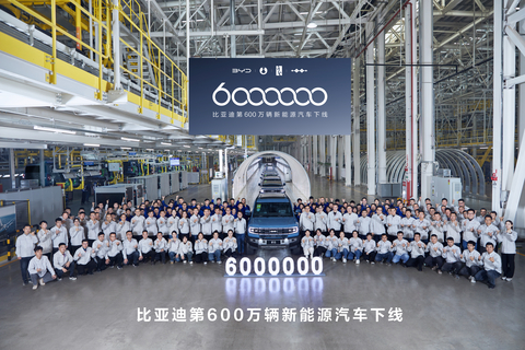 Group Photo of BYD’s 6 Millionth New Energy Vehicle Rolled Off (Photo: Business Wire)