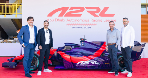 thumbnail ASPIRE’s team with the newly debuted autonomous Super Formula SF23 racing car in Abu Dhabi (Photo: AETOSWire)