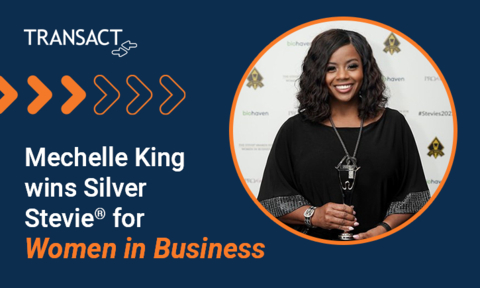 original Transact Campus’ Mechelle King Wins Silver Stevie® Award in 2023 Stevie Awards for Women in Business (Graphic: Business Wire)