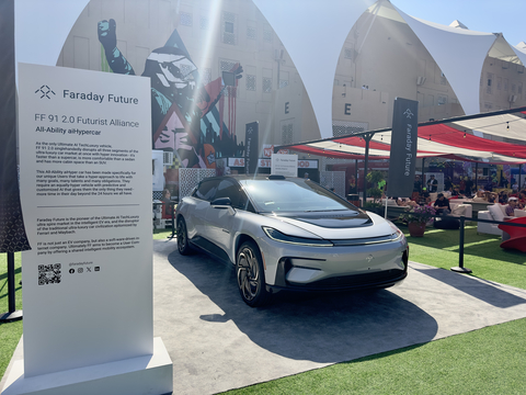 Faraday Future Receives Over 300 No-Deposit Reservations for FF 91 2.0 aiFalcon within 72 hours Following the Success of its Middle East Strategy Press Conference and the Yas Marina Circuit Showcase at the Abu Dhabi Formula 1 Grand Prix (Photo: Business Wire)