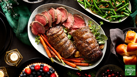 original Celebrate the holidays with The Fresh Market's Premium Choice or Prime Beef Tenderloin, sourced from the top 10% of all beef in the U.S. Tender, easy to carve and quick cooking, it’s perfect for those who want to impress a hungry crowd without spending hours in the kitchen. The specialty fresh food retailer also has several ready-to-heat holiday meals that feed two to 14, and are great options for a stress-free celebration! (Photo: The Fresh Market)