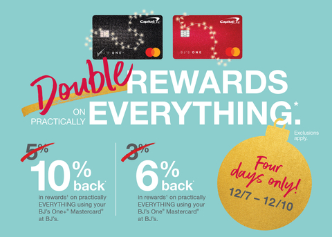 BJ’s One® Mastercard® Cardholders Can Earn Double Rewards During Special Event. (Graphic: Business Wire)
