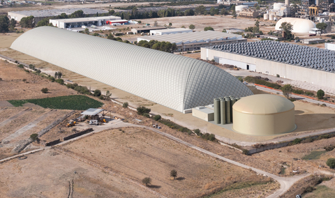 Rendering della CO2 Battery di Energy Dome - Ottana, Sardegna, Italia (Photo: Energy Dome)