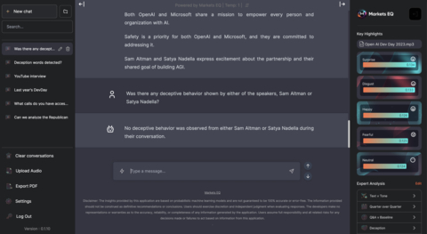 original A first look at Market EQ's AI tonal recognition platform. (Photo: Business Wire)
