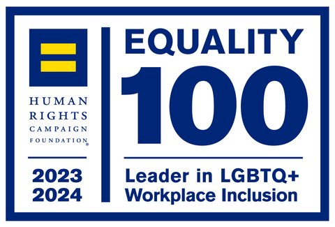 Aramark proudly announced it received a score of 100 on the Human Rights Campaign Foundation’s 2023-2024 Corporate Equality Index, the premiere benchmarking tool for U.S. businesses in the evolving field of LGBTQ+ equality in the workplace. (Graphic: Business Wire)