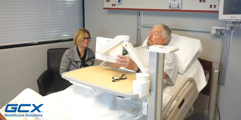 original Embrace a new era in healthcare with the new GCX Patient Engagement Overbed Table, featuring the patented PRO-ADJUST™ tablet arm. Say hello to efficient patient-nurse communication and enhanced patient engagement. (Photo: Business Wire)