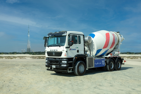 Cemex unveiled the first fully electric ready-mix truck in the Middle East during COP28 in Dubai. (Photo: Business Wire)