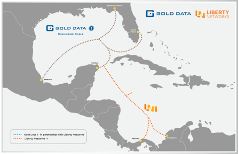 Gold Data 1 (GD-1) and Liberty Networks 1 (LN-1) map (Graphic: Business Wire)