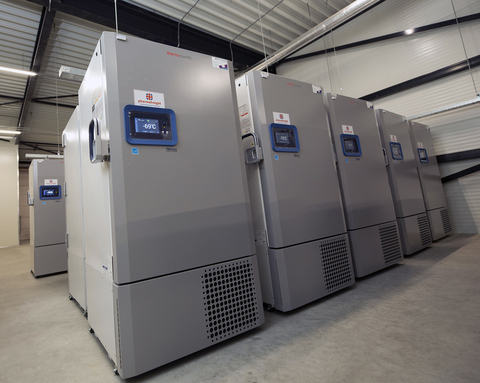 original Ultra-low temperature freezer farm units at Mach 2 Pharmafreight's Netherlands facility. (Photo: Business Wire