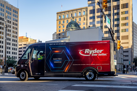Ryder secures its first two Ryder ChoiceLease customers under the RyderElectric+ turnkey fleet solution. Ryder customers can add their own branding to the livery of the leased Ryder EVs. (Photo: Business Wire)