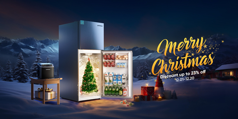 Upstreman's Christmas Sale on Mini Fridges Transforms Spaces with Festive Magic (Graphic: Business Wire)