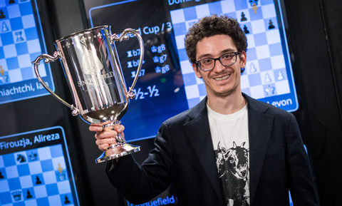 original Grandmaster Fabiano Caruana wins both the Saint Louis Rapid & Blitz and Sinquefield Cup to claim the 2023 Grand Chess Tour champion title. (Photo: Business Wire)