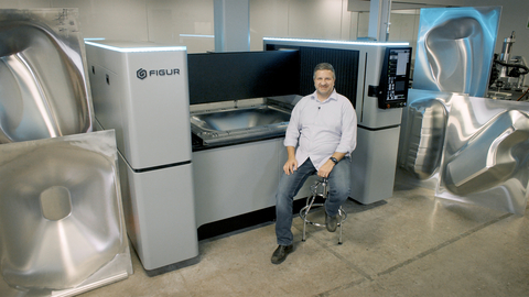 Justin Nardone, CEO of Figur, a Desktop Metal brand, shown with the Figur G15 machine tool with Digital Sheet Forming (DSF) technology. The Figur G15 is the first commercially available machine tool platform to shape sheet metal on demand without custom tooling. (Photo: Business Wire)