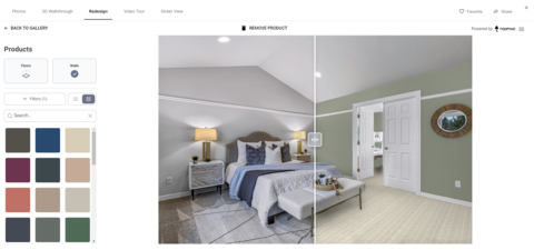 With Redfin Redesign, consumers can choose from a diverse range of flooring types, wall paint colors, and countertop finishes to customize the room to their preferences. (Graphic: Business Wire)