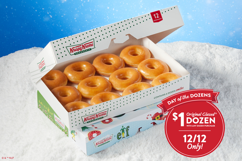 On 12/12 only, spread holiday cheer with $1 Original Glazed® dozen, available with purchase of any dozen at regular price. (Photo: Business Wire)