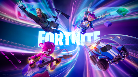 Explore and survive in LEGO Fortnite launching Dec. 7, blast to the finish with Rocket Racing launching Dec. 8, headline a concert with Fortnite Festival launching Dec. 9 or be the last player standing in Battle Royale Chapter 5 Season 1: Underground. (Graphic: Business Wire)