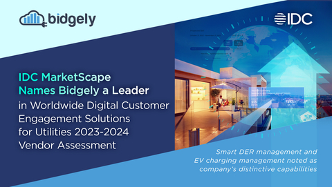 IDC MarketScape analyzed Bidgely's ability to support core customer interactions across five main categories of descriptive, diagnostic, predictive, prescriptive, and ecosystem engagement. (Graphic: Business Wire)