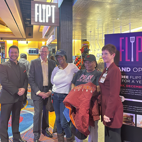 FLIPT is now open at Rivers Casino Philadelphia. One lucky guest won 366 burgers, one for every day in 2024. (Photo: Business Wire)