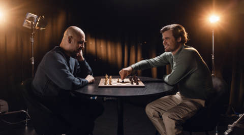Magnus Carlsen and Pep Guardiola shared unforgettable moments from their careers and elaborated on strategies and tactics in both sports. (Photo: Business Wire)