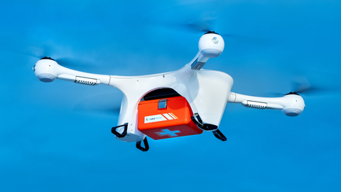 Matternet M2 drone carrying a lab sample for Labor Berlin. (Photo: Business Wire)