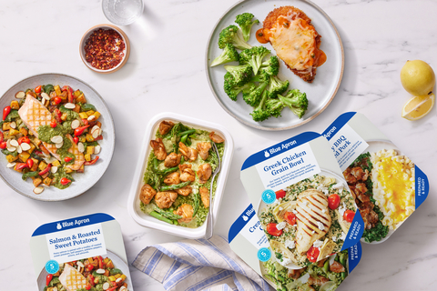 Blue Apron launches Prepared & Ready meals, delivered fresh and ready in minutes. Each single-serving meal is nutritionist-approved, pre-made and non-frozen, bringing quality ingredients to mealtime without the prep. (Photo: Business Wire)