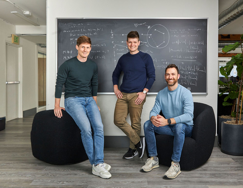 Chalk co-founders Elliot Marx (left), Andrew Moreland (center), and Marc Freed-Finnegan (right) are building a platform that empowers developers to deploy production-grade AI. (Photo: Business Wire)