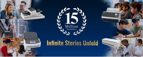 PFU America, Inc. announces the launch of its “Infinite Stories Unfold Campaign” to celebrate the achievement of surpassing 15 million PFU-delivered document scanners shipped globally. (Graphic: Business Wire)