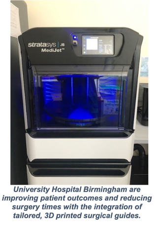 University Hospital Birmingham is improving patient outcomes and reducing surgery times with the integration of tailored, 3D printed surgical guides. (Photo: Business Wire)