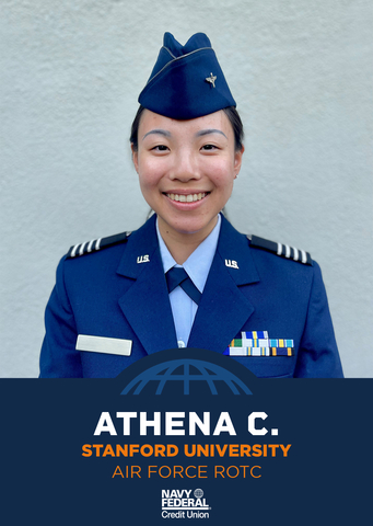 Representing Stanford University’s Air Force ROTC unit, Athena Chang is studying mechanical engineering and computer science. Among many esteemed positions, she’s senior vice president of Stanford Women in Business and a research assistant at Stanford’s Gordian Knot Center for National Security Innovation. She also held the highest position in the cadet wing as the Wing Commander during the Fall 2022 semester—leading the Wing with inspirational and thoughtful precision. (Photo: Business Wire)