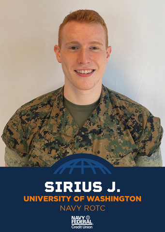 Sirius James of the University of Washington’s Navy/Marines ROTC unit is studying political science and naval science. He’s held several leadership roles within his unit, including Battalion Physical Training Instructor, Regulation Drill, Platoon Commander, Company Commander and Squad Leader. (Photo: Business Wire)