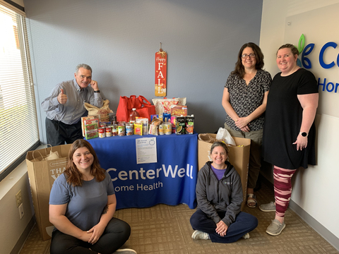 CenterWell Home Health staff in Grand Junction, Colorado, collected enough food to provide 226 meals to the Food Bank of the Rockies during the latest Food and Fund Drive. (Photo: Business Wire)