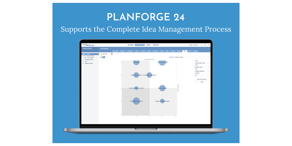  Planforge presenta Idea Management, a complement della sua linea di PPM ibridi