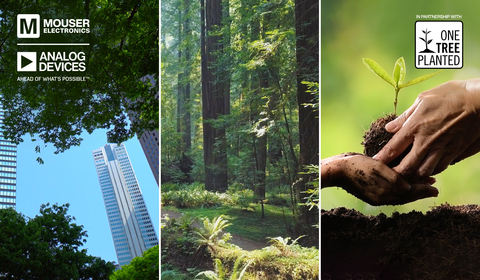 original Mouser, Analog Devices and One Tree Planted Reach Goal to Plant 150,000 Trees Across Europe and United States in Reforestation Projects (Graphic: Business Wire)