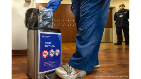 Photo of IV bag recycling provided by Northwestern Medicine. (Photo: Business Wire)