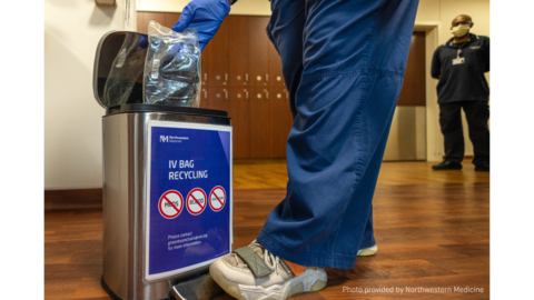 original Photo of IV bag recycling provided by Northwestern Medicine. (Photo: Business Wire)