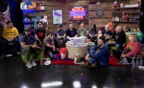The content creators who participated in Build Against Cancer are DrLupo, MrsDrLupo, BrickinNick, Bricks 'O' Brian, Darkness429, actionjaxon, Aims, FabTV, ThePoolshark and Triple_G. (Photo credit: ALSAC Photography)