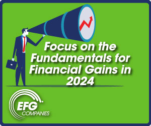 For 2024, EFG Companies recommends a 'return to the basics' to offset revenue headwinds driven by high interest rates, inflated vehicle pricing, and margin pressures. Retail automotive and powersports leaders should focus on reinsurance positions, succession planning, and staff training to drive profitability from sales to service. For more information, visit https://bit.ly/47X5UJa. (Graphic: Business Wire)