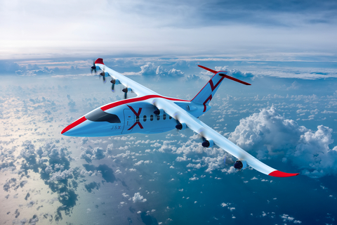 Rendering of the Aura Aero Era 19-seat hybrid-electric aircraft in JSX livery (Photo: Business Wire)