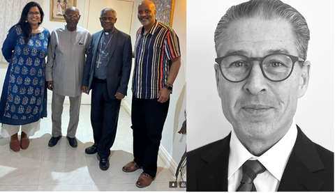 Left image: Founders of ECHo - Ms. Prishani Satyapal, Professor Edward S Ayensu (late) (Former Chairperson of the Inspection Panel of the World Bank Group), His Eminence Cardinal Peter Kodwo Turkson (Chancellor of the Vatican’s Pontifical Academy of Science and Social Science), Mr. Alan Dones. Right image: Paul Galvin, Chairperson & CEO, Safe & Green Holdings, recently appointed Chair of the ECHo Impact Investment Fund for Africa. (Photo: Business Wire)