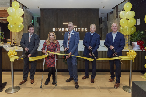 Representatives from Rivers Casino Philadelphia, Rush Street Gaming, the City of Philadelphia, and Fastrack Construction cut the ribbon on Fishtown's newest hotel — Riversuites at The Battery. (Photo: Business Wire)