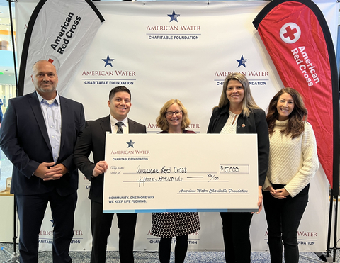 Members from the American Water Charitable Foundation and American Water’s Military Services Group present a $15,000 State Strategic Impact grant to the American Red Cross. (Photo: Business Wire)
