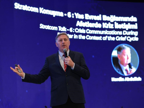 Nordin Abdullah, Founder of the Crisis Management Centre and Founding Chairman of the Malaysia Global Business Forum (MGBF), speaking at the Stratcom Disaster Communication Forum. | Ankara, Türkiye, 25-26 April 2023 | Photo by NHA/MGBF (Photo: Business Wire)