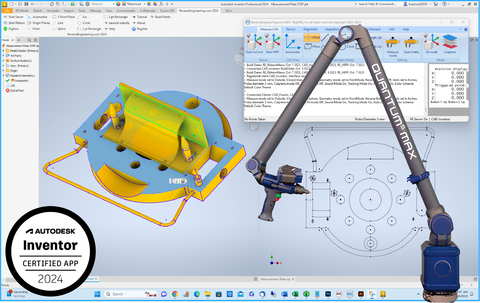 ReverseEngineering.com 2024 - Autodesk Inventor 2024 Certified app connects Faro arm and Romer Absolute arm direct to Inventor. 3D Measurement software for shop floor enables 3D capture of fixtures, tooling, molds, models or MRO parts. (Graphic: Business Wire)