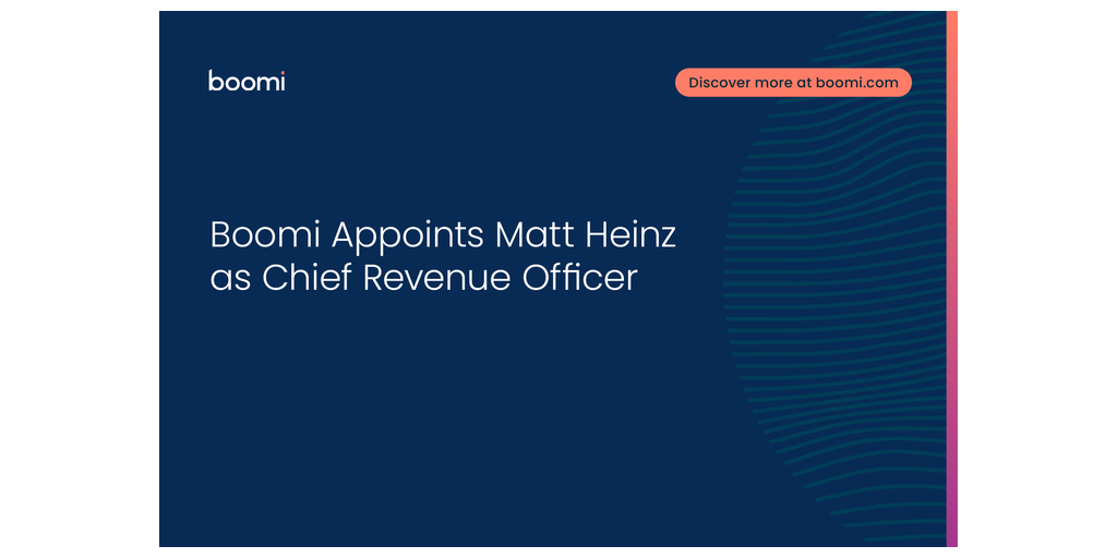  Boomi nomina Matt Heinz Chief Revenue Officer