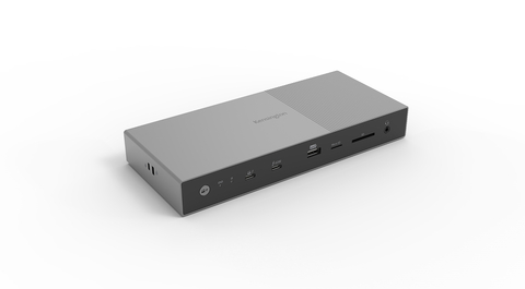 The next-generation Kensington SD5000T5 Thunderbolt 5 Dock supports throughput speeds up to 120Gbps, three times the speed of Thunderbolt 4. The SD5000T5 will support up to two external monitors at 8K @ 60Hz to provide a future-proof solution for multiple monitor setups. Up to 140W of power delivery exceeds the 100W power delivery capability that is commonly available in current docking stations. (Photo: Business Wire)