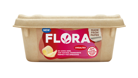 original Upfield launches world's first plastic-free, recyclable tub for its plant butters and spreads (Photo: Business Wire)