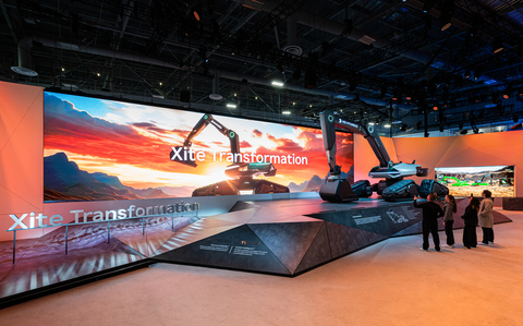 The HD Hyundai exhibit at CES 2024 in Las Vegas, Nevada. (Photo: Business Wire)