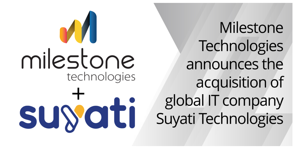  Milestone Technologies rileva Suyati Technologies Pvt Ltd, azienda globale di soluzioni IT con vaste competenze in tecnologie Microsoft e Cloud, piattaforma del personale commerciale, ingegneria dei dati e analitica avanzata.