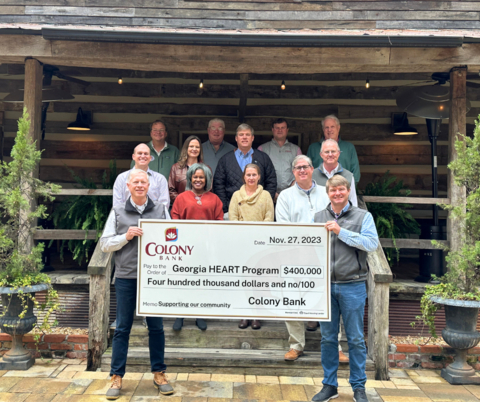 Colony Bank Donates a Total of $400,000 to 10 Rural Hospitals Across Georgia (Photo: Business Wire)